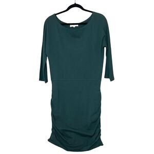 Synergy Organic Clothing Womens Cotton Blend Long Sleeve Mini Dress Green Size M